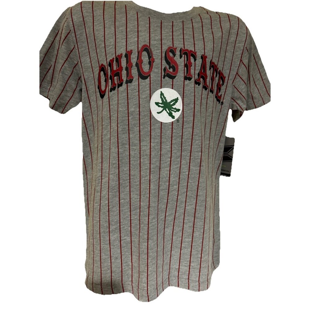 NEW Ohio State Buckeyes Colosseum Gray Stripe SS Crew Neck T-Shirt Youth M 12-14